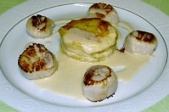 Clos-ent-jac-tar-1 Coquilles Saint Jacques fraiche, Dauphinois au fromage d'Aravis